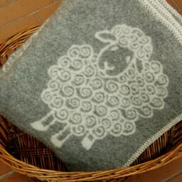 Grey Wool Blanket 130x200cm , Pure Woolen Throw With Lambs, Doublesided Blanket, Throw, Thick - thumbnail 2