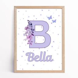 Personalized Purple Butterfly Prints Girls Nursery Decor - Set Of 3 - thumbnail 3