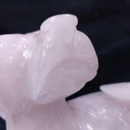 Rose Quartz Dog Figurine, Gemstone Animals, Animal, Animal Statues, Carved Stone Animals, Carved Dog, Figurines - thumbnail 4
