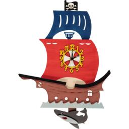 Pirate Ship Personalised Wooden Pendulum Children's Clock - thumbnail 2