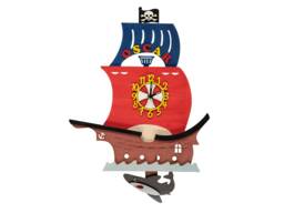 Pirate Ship Personalised Wooden Pendulum Children's Clock