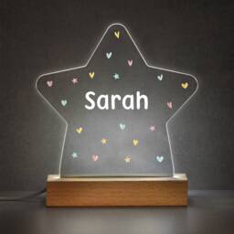 Personalised Star Night Light For Girls, Pink Name Lamp, Baby Gift, Childs Light, Girls Bedroom Decor, Girl Nursery, Sign - thumbnail 3