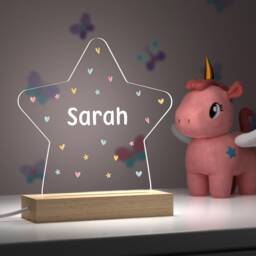 Personalised Star Night Light For Girls, Pink Name Lamp, Baby Gift, Childs Light, Girls Bedroom Decor, Girl Nursery, Sign - thumbnail 2