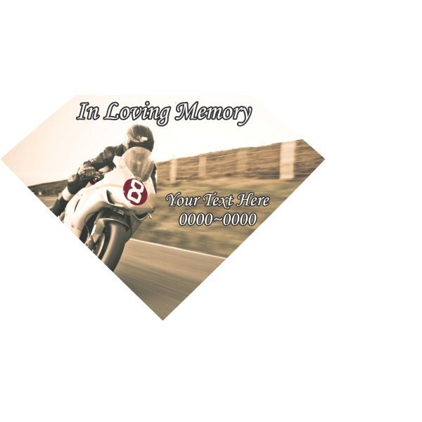 Street Bike Moto in Loving Memory Full Color Diamond 003 Custom Vinyl Wall Decal Or Car Sticker - Ilmfullcolordiamond003Et