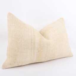 Handmade Turkish Kilim Pillow Cover 16x24 Wool Lumbar Cushion - thumbnail 3