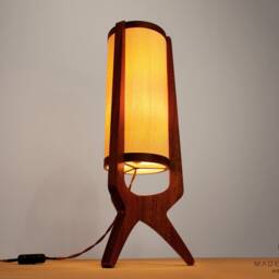 Table Lamp From Wood. Decorative Lighting, 70S Lighting Custom Design - thumbnail 2