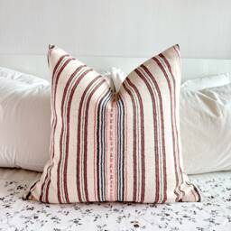 Handwoven Striped Pillow Cover Ethnic Textile, Bohemian Farmhouse Decor - thumbnail 2