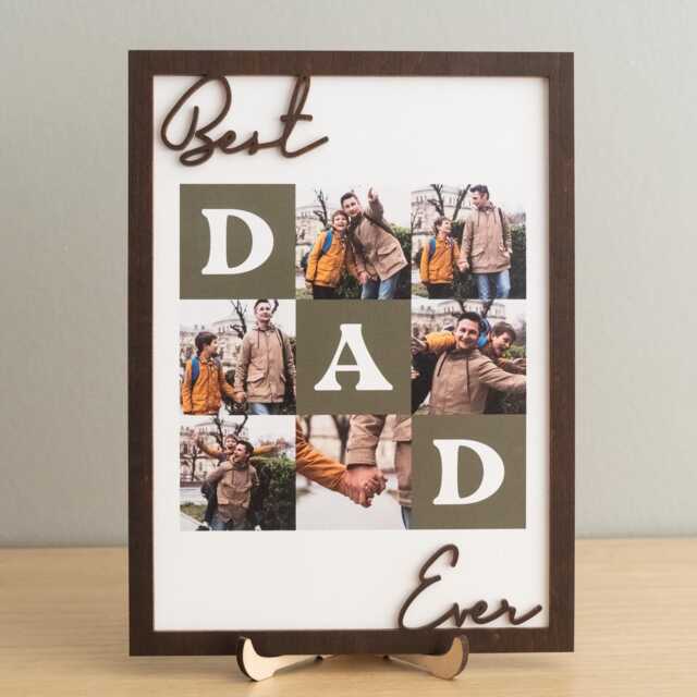 Best Dad Ever Personalized Photo Frame, Custom Wooden Gift For Father's Day Y79 - image 1