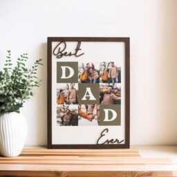 Best Dad Ever Personalized Photo Frame, Custom Wooden Gift For Father's Day Y79 - thumbnail 3