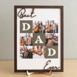 Best Dad Ever Personalized Photo Frame, Custom Wooden Gift For Father's Day Y79 - thumbnail 1