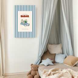 Babar The Elephant Car Print, Babar, Nursery Kids Bedroom, Girl, Boy, Playroom Wall Art, Decor, Art Decor, Baby Shower Gift - thumbnail 3