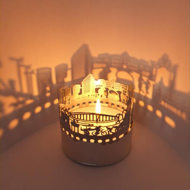 Offenbach Skyline Candle Holder - Shadow Play Souvenir - image 1