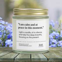 Self Care Candle, De-stress Calm Self Affirmation & Action Gift, Relaxation Mental Health Scented Candle - thumbnail 1
