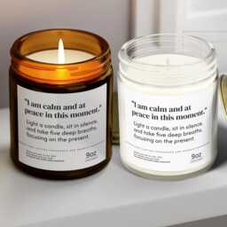 Self Care Candle, De-stress Calm Self Affirmation & Action Gift, Relaxation Mental Health Scented Candle - thumbnail 2