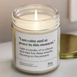 Self Care Candle, De-stress Calm Self Affirmation & Action Gift, Relaxation Mental Health Scented Candle - thumbnail 3