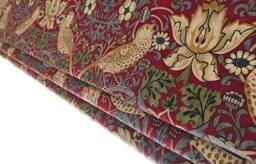 William Morris - Strawberry Thief Crimson/Slate Made To Measure Professionally Roman Blind