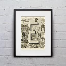 The Letter E Vintage French Alphabet - Shabby Chic Dictionary Page Book Art Print Dpfa005 - thumbnail 1