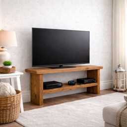 The Rustic Courtyard Tv Stand Shabby Chic Hand Crafted Solid Wood Pine Oak