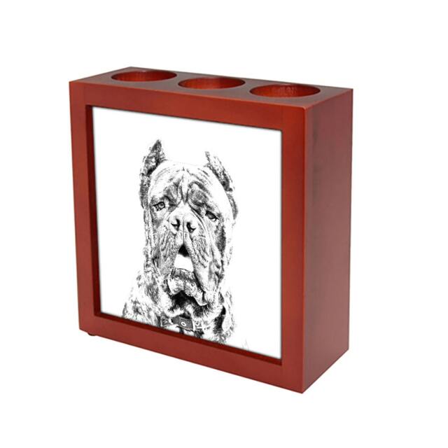 Cane Corso, Italian Mastiff - Wooden Stand For Candles/Pens With The Image Of A Dog New Collection - image 1