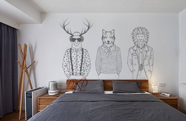 Animal Head Vinyl Wall Decals, Nordic Home Decor - image 1