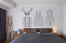 Animal Head Vinyl Wall Decals, Nordic Home Decor - thumbnail 1