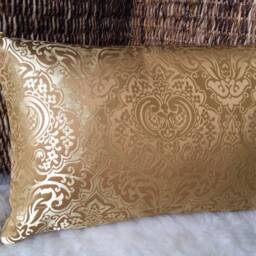 Decorative Cushion Palazzo Jacquard - Yellow Gold, 37 X 57 cm, Elegant Shine, Oriental Ornaments, High-Quality Designer Fabric, Cover Pillow - thumbnail 4