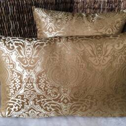 Decorative Cushion Palazzo Jacquard - Yellow Gold, 37 X 57 cm, Elegant Shine, Oriental Ornaments, High-Quality Designer Fabric, Cover Pillow - thumbnail 3