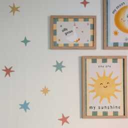 Fabric Wall Stickers - Irregular Star Decals Muted Earth Colours For Nurseries, Bedroom & Playrooms - thumbnail 3