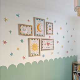 Fabric Wall Stickers - Irregular Star Decals Muted Earth Colours For Nurseries, Bedroom & Playrooms - thumbnail 1