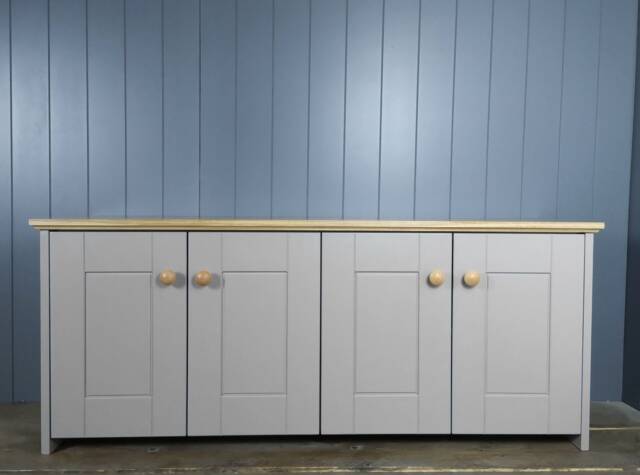 2 Shelf Cupboard With Storage Shelves & 4 Panel Style Soft Close Doors. Shoe Rack Cabinet For Hallway Living Dining Room Or Study - image 1