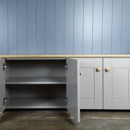2 Shelf Cupboard With Storage Shelves & 4 Panel Style Soft Close Doors. Shoe Rack Cabinet For Hallway Living Dining Room Or Study - thumbnail 3