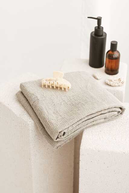 Oversized Linen Beach Towel, Sheet Lightweight Waffle, Quick Dry, Absorbent. Extra Large Summer Picnic Blanket. Bath Towel Set - image 1