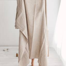 Oversized Linen Beach Towel, Sheet Lightweight Waffle, Quick Dry, Absorbent. Extra Large Summer Picnic Blanket. Bath Towel Set - thumbnail 2