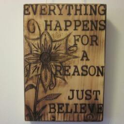 Everything Happens For A Reason Just Believe. Hanging Sign. Wall Decor. Work. Office. Studio - thumbnail 4