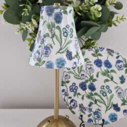 Cordless Touch Lamp. Beautiful Decoupaged Gisela Graham Inspired Pink Runuculus Usb Rechargeable Other Designs Available - thumbnail 3