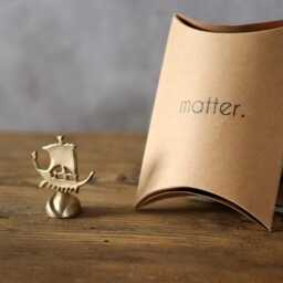Ancient Trireme Brass Handcrafted Figurine - Small Ship Statuette - thumbnail 2