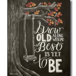 Chalkboard Wedding Art Print, Grow Old With Me Quote - thumbnail 3
