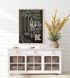 Chalkboard Wedding Art Print, Grow Old With Me Quote - thumbnail 1