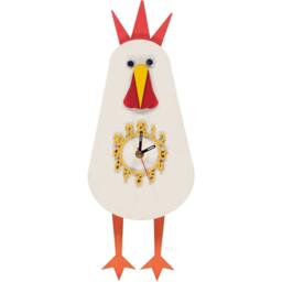 Chicken Personalised Wooden Pendulum Children's Clock - thumbnail 2