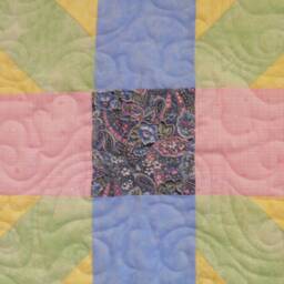 "Pastel Plaid Crib Quilt Soft Flannel Backed Throw - 48"" X 62" - thumbnail 3