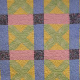 "Pastel Plaid Crib Quilt Soft Flannel Backed Throw - 48"" X 62" - thumbnail 2