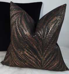 Luxury Luxor Bronze Metallic Cushion Cover Black & New Home Sofa & Bed Designer Handmade
