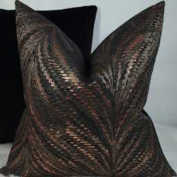 Luxury Luxor Bronze Metallic Cushion Cover Black & New Home Sofa & Bed Designer Handmade - thumbnail 3
