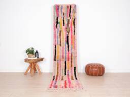 Moroccan Runner Rug 2x10 Ft, Vintage Berber Runner, Handwoven Wool Hallway Rug, 71x322 cm
