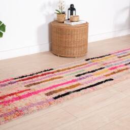 Moroccan Runner Rug 2x10 Ft, Vintage Berber Runner, Handwoven Wool Hallway Rug, 71x322 cm - thumbnail 3
