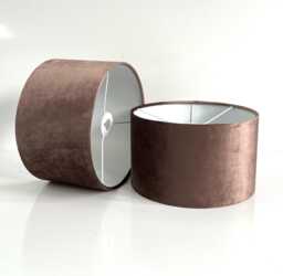 New Luxury Premium Quality Glamour Latte Brown Velvet Fabric With Plain White Lining Lamp Shade Pendant Light in Multi Sizes - thumbnail 1