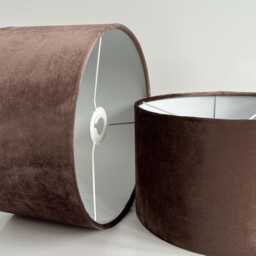 New Luxury Premium Quality Glamour Latte Brown Velvet Fabric With Plain White Lining Lamp Shade Pendant Light in Multi Sizes - thumbnail 2