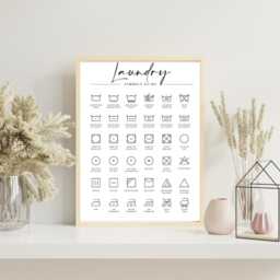 Laundry Symbols Guide Print, Minimalist Wall Art, Farmhouse - thumbnail 2