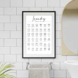 Laundry Symbols Guide Print, Minimalist Wall Art, Farmhouse - thumbnail 3