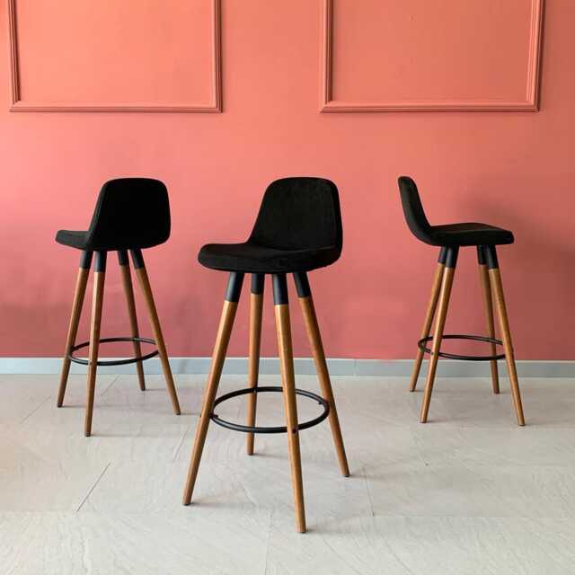 Swivel Bar Stools - Counter Personalized Seat Height Wooden Legs Velvet/Leather Full Back - image 1